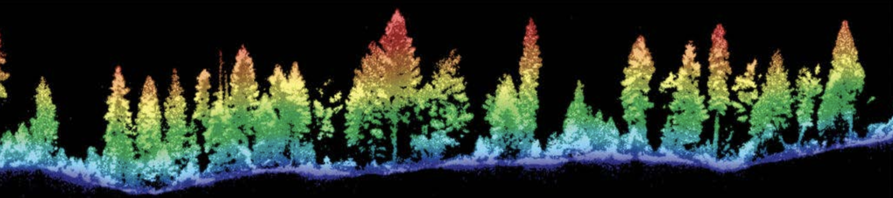 Figure 7: Transect of 4 m width over a highly foliated area in North Idaho collected by 3DEO’s Zion-A sensor. Colored by height above ground, range 0-30 m.
