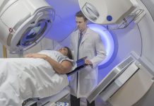 Woman Receiving Radiation Therapy Treatments for Breast Cancer