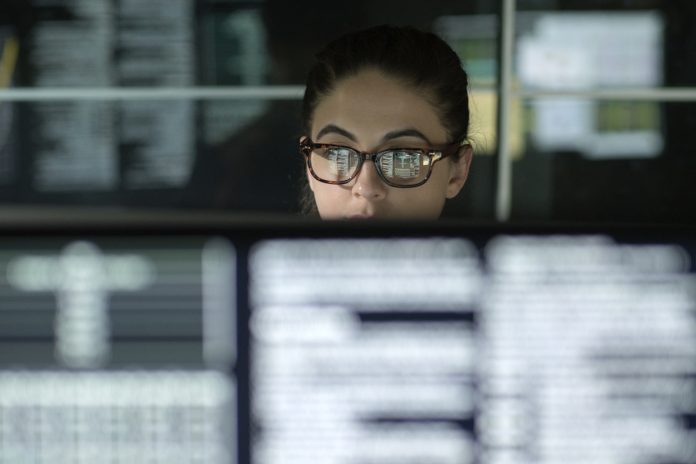 Data woman monitors