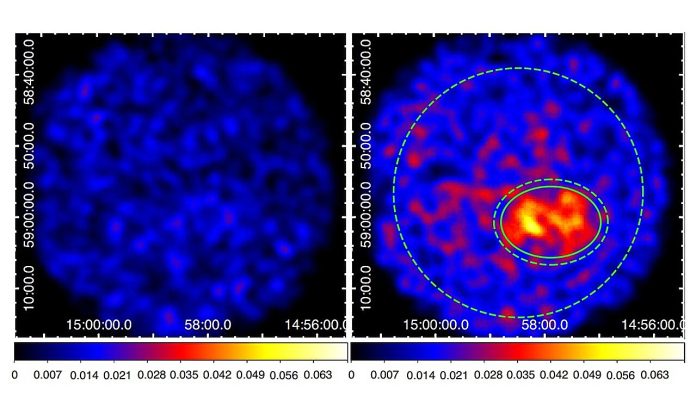x-ray-source-ax-j14573 X-ray images obtained with the ASCA GIS in the 0.7–2 keV (left) and 2–10 keV (right) energy bands. Credit: arXiv (2025). DOI: 10.48550/arxiv.2504.21238