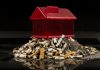 Cigarette butts under a home