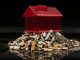 Cigarette butts under a home