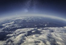 space view of the Earth with cloud formation