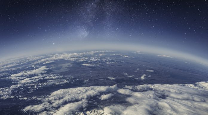 space view of the Earth with cloud formation
