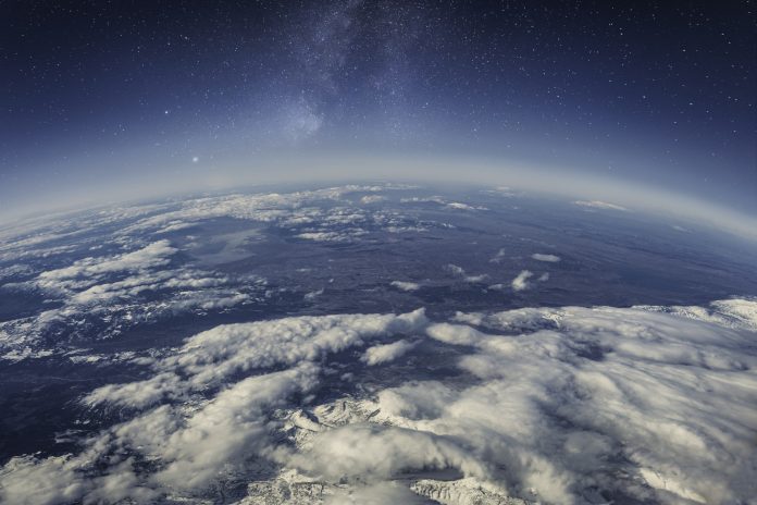 space view of the Earth with cloud formation