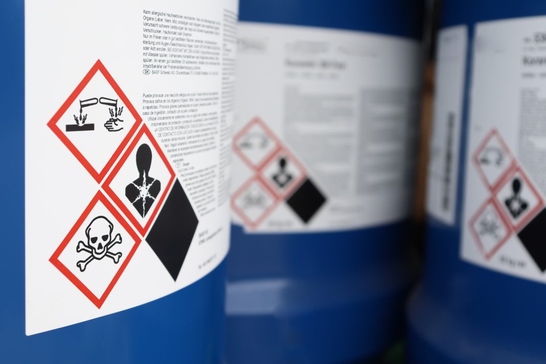 symbol on the chemical tank in factory or laboratory