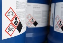 symbol on the chemical tank in factory or laboratory