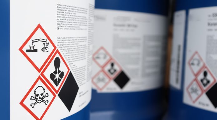 symbol on the chemical tank in factory or laboratory