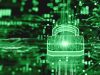 Digital background depicting innovative technologies in security systems, data protection Internet technologies