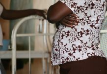 Pregnant woman profile of belly