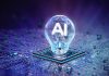 AI idea light bulb concept. 3D render