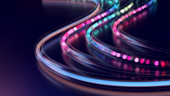 Physical Infrastructure of the Internet. fiber optic networks. abstract concept.