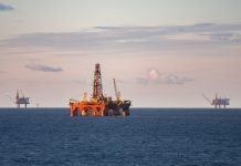 oil rig production platforms at sea