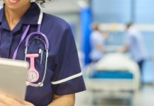nurse close-up with tablet