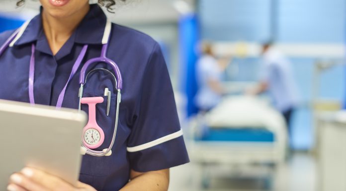 nurse close-up with tablet