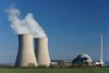 Nuclear power station Grohnde with steaming cooling towers