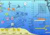 Figure 1A. The carbon flow food web model of the southern Skagerrak comprises 18 interconnected compartments, with link thicknesses proportional to the feeding preferences of the receiving group. Icons indicate where offshore wind-mediated effects are incorporated into the model. B. Model area (1x1 km grid) in the southern Skagerrak between Denmark and Sweden, centred around the planned Poseidon offshore wind farm (blue). C. Estimated carbon content of the model compartments in the year 2000. - article: Disentangling risks and opportunities of offshore wind for marine ecosystems
