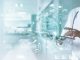 Medicine doctor touching electronic medical record on tablet. DNA. Digital healthcare and network connection on hologram modern virtual screen interface, medical technology and futuristic concept.