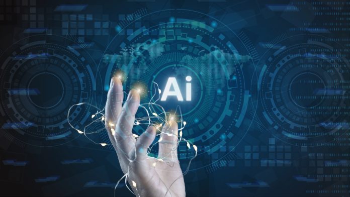 Ai technology, Artificial Intelligence. man using technology smart robot AI, artificial intelligence by enter command prompt for generates something, Futuristic technology transformation.