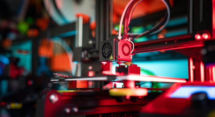 3D printer preparing object.