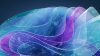 Abstract flowing layers with integrated code represent an AI coding assistant interface. Design reflects a "vibecoding" aesthetic with cool tones.