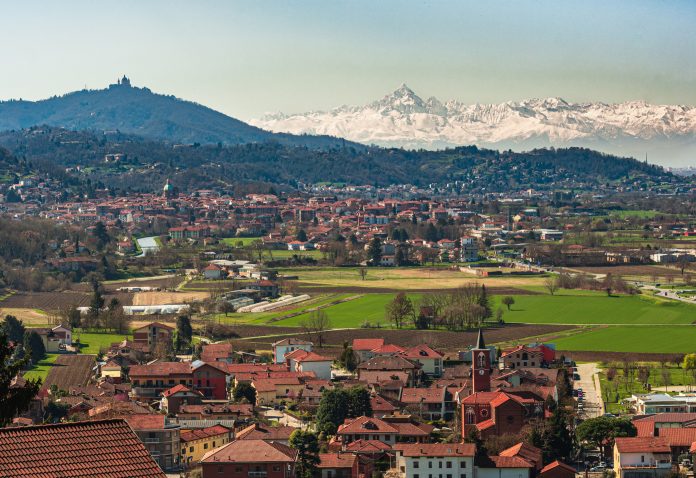 Beautiful aerial view of Turin