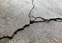 Concrete cracks.