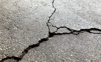 Concrete cracks.