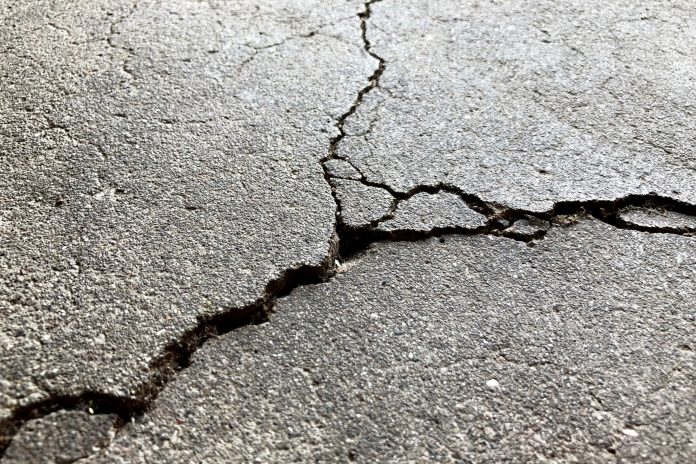 Concrete cracks.