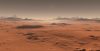 Sunset on Mars. Martian landscape. 3D illustration