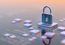 Digital background depicting innovative technologies in security systems, data protection Internet technologies