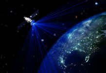 Satellite In Space Station Orbiting Earth