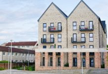 Modern high rise flats at Glasgow Harbour UK