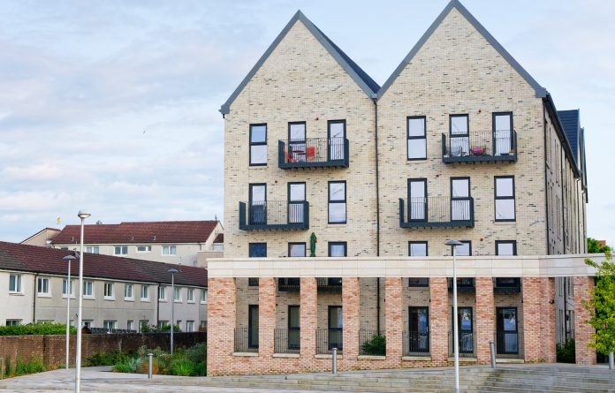 Modern high rise flats at Glasgow Harbour UK