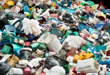 recycling Plastic in junkyard