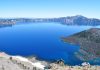 Figure 1. Crater Lake (Mount Mazama) viewpoint in southwestern Oregon, United States. Approximately 1,000-1,200 meters of the dome collapsed or was destroyed in the final circular ring fissure eruption of 7,700 years BP (image courtesy of Pixabay).