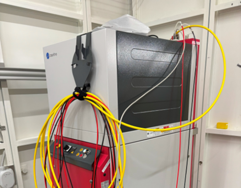 Figure 1. The manufacturing laser system installed at the Swedish Materials Science beamline, PETRA III synchrotron, located in Hamburg, Germany