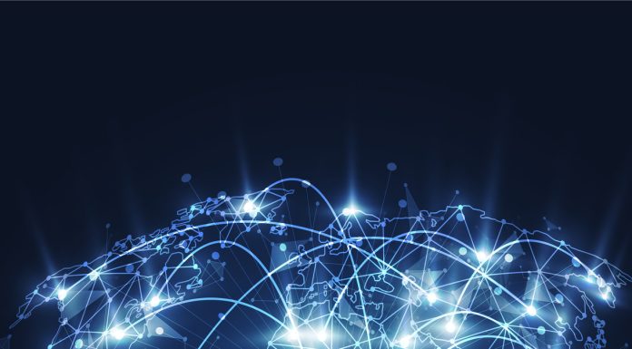 Global network connection. World map point and line composition concept of global business. Vector Illustration