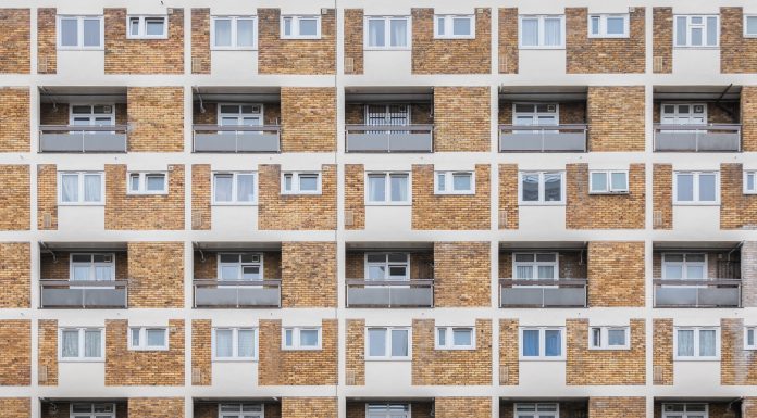A council housing block on Collingwood Estate in London