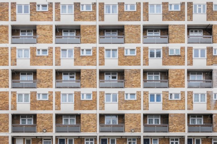A council housing block on Collingwood Estate in London