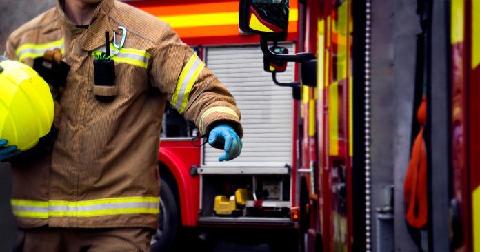 Firefighter at scene of incident