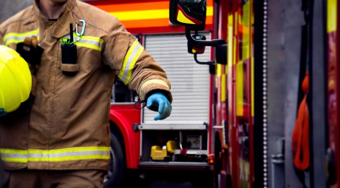 Firefighter at scene of incident