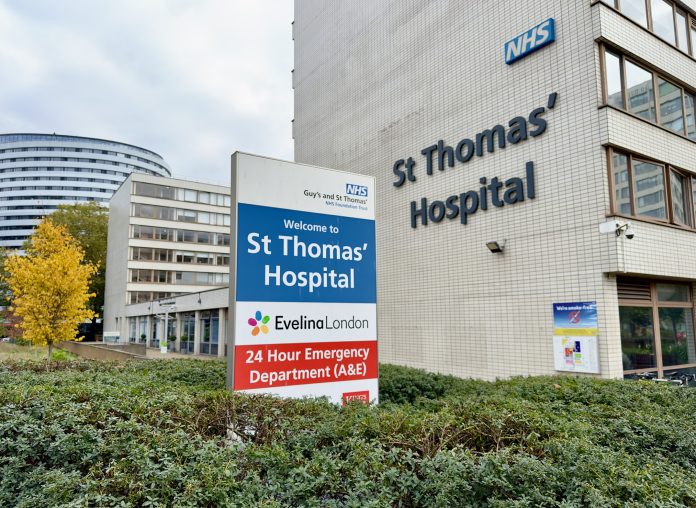 St. Thomas’ Hospital in central London, England.