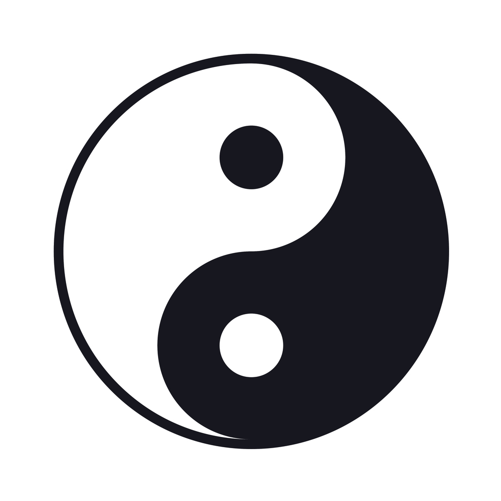 Black And White Yin Yang lIllustration - VECTOR