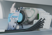 Illustration of new ultrasound device. Credit: Morgan Roberts.