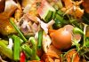 A collection of food waste compost close-up