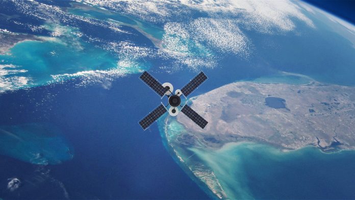 Satellite orbiting Earth