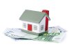 The toy house for euro banknotes isolated