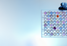 Smarter decisions, better outcomes: How a new molecular test improves patient care A hand with a microplate filled with color samples