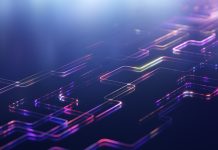 Abstract Glowing Digital Pathways on a Dark Background with Tech Vibes